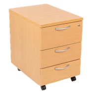 Caisson mobile 3 tiroirs- Hêtre - Manutan