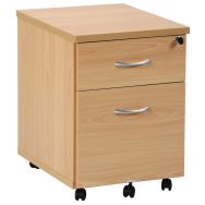 Caisson mobile bois 2 tiroirs hêtre