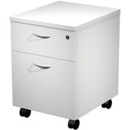 Caisson mobile hauteur bureau monté 2 tiroirs Fast - Blanc