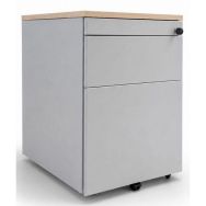 Caisson mobile reconditionné - 2 tiroirs - Gris
