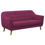 Canapé 2 places Alix tissu polyester prune