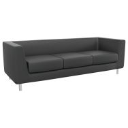 Canapé 3 places Florin enduit PVC anthracite B03/184 - Manutan Expert