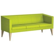 Canapé 3 places PUNTO pied bois enduit PVC Anis