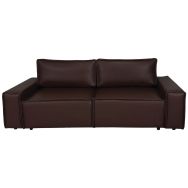 Canapé 3 places Rubi convertible enduit PVC non feu - marron