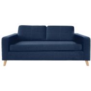 Canapé Colorado pieds bois tissu 2 places Bleu canard