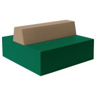 Canapé Ellipto 2 x 2 places simili cuir bicolore - Spouf