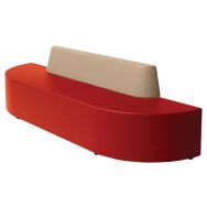 Canapé Ellipto à adosser assise 41 cm simili cuir - rouge foncé/taupe