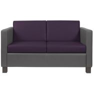 Canapé Helton 2 places enduit PVC M1 prune/ cendre