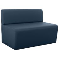 Canapé Leaf 2 places tissu simili cuir bleu foncé