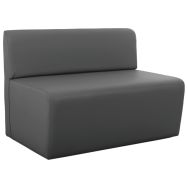 Canapé Leaf 2 places tissu simili cuir gris foncé