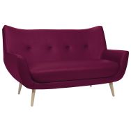 Canapé Luzy 2 places pieds bois tissu enduit PVC M1 - GGI