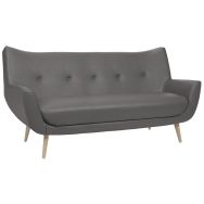 Canapé Luzy 3 places pieds bois tissu enduit PVC M1 - GGI