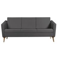 Canapé Wind 3 places pied bois dos haut PVC gingko M1 Gris