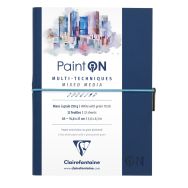 Carnet Paint'ON cousu double PU à élastique A5 64p 250g blanc à grain