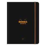 Carnet souple élastique noir A5+ 16x21 cm 120 pages dot