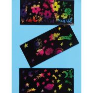Carte à gratter noire/arc en ciel 15 x 21. holographique (Pochette de 10)