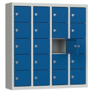Casier téléphones 20 cases portes individuelles Gris/Bleu