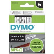 Cassette de ruban Dymo D1 - Largeur 19 mm - Blanc/Noir