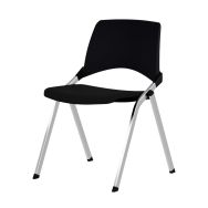 Chaise 4 pieds fixes avec assise tapissée noire