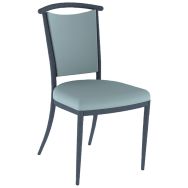 Chaise 550 alu assise/dossier mousse tissu ginkgo 4 pieds - Mobidecor