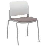 Chaise Adio dos. polypropylène assise tissu non feu 4 pieds - Sokoa