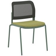 Chaise Adio dos. résille assise tissu non feu 4 pieds - Sokoa
