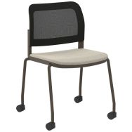 Chaise Adio dos. résille assise tissu non feu 4 roulettes - Sokoa