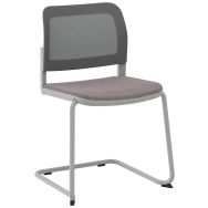 Chaise Adio dos. résille assise tissu non feu piétement luge - Sokoa