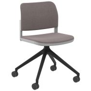 Chaise Adio dossier assise tissu non feu piét. pivotant roul.- Sokoa