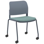 Chaise Adio polypropylène assise tissu non feu 4 roulettes - Sokoa
