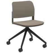Chaise Adio polypropylène piétement pivotant à roulettes - Sokoa