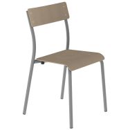 Chaise André pieds T6 assise dossier hêtre piètement métal - Mobidecor