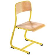 Chaise Atlas réglable appui sur table, dossier simple galbe, Jaune