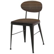 Chaise Austin assise dossier pin - piètement acier - Jayso