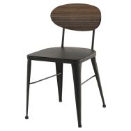 Chaise Austin dossier pin - assise piètement acier - Jayso