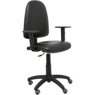 Chaise Ayna similicuir - Roue parquet - noir