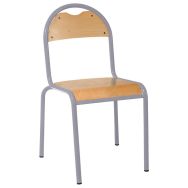 Chaise Classe 4 pieds T6 l'unité gris alu