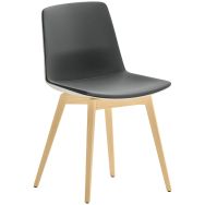 Chaise Clue PVC non feu 4 pieds bois vernis naturel- Quadrifoglio