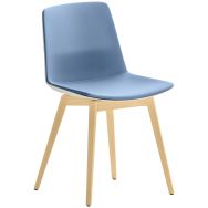 Chaise Clue polyester non feu 4 pieds bois vernis naturel- Quadrifoglio
