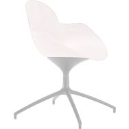 Chaise Cookie pied étoile alu coque pivotante polypro Blanc