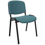 Chaise Fancy - Tissu Bleu/vert - Structure noire