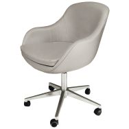 Chaise Faso pied chromé roulettes tissu polyester Trévira non