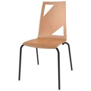 Chaise Ixia 4 pieds T6 coque Moda bois naturel ou teinté - Mobidecor