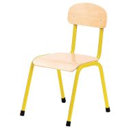Chaise Karolek T2 bouleau/jaune
