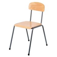 Chaise Karolek T6 bouleau/gris