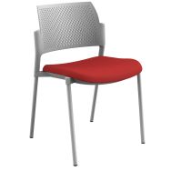 Chaise Kyos dos polypropylène gris assise tissu - Sokoa