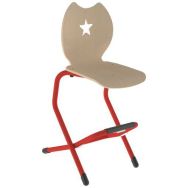 Chaise Lila II double AST maternelle -T7 coque Etoile bois - Mobidecor