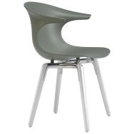 Chaise Loop pied hêtre teinté blanc coque polypropylène - Infiniti