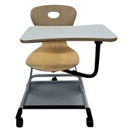 Chaise Mahia2 coque bois avec tablette - Manutan Expert