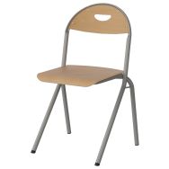 Chaise Malibu AST - T6 - assise/dossier hêtre piètement alu gris 9006